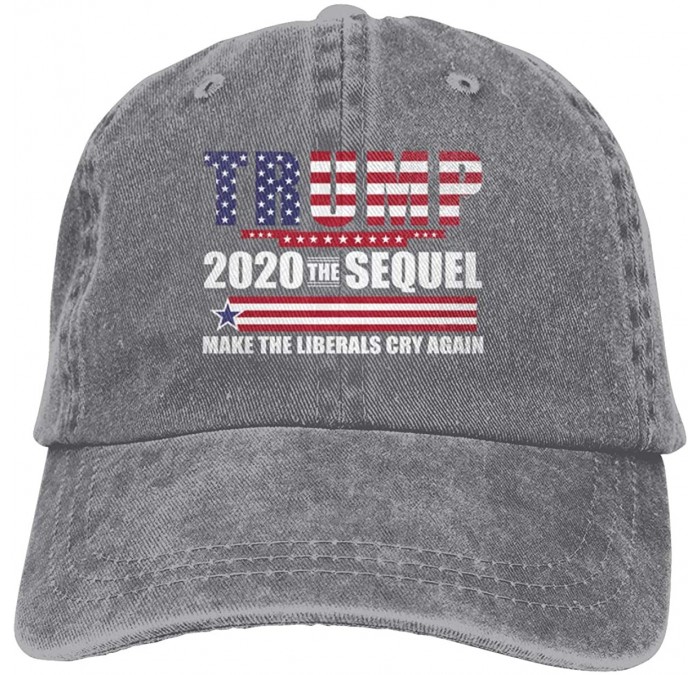 Baseball Caps Trump 2020 The Sequel Make Liberals Cry Again Unisex Vintage Baseball Cap - Gray - CS196YE7A5L $11.30