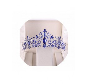 Headbands Baroque Bridal Rhinestone Headbands Accessories - Silver Blue - CM18W5MS8U4 $37.47