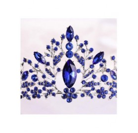 Headbands Baroque Bridal Rhinestone Headbands Accessories - Silver Blue - CM18W5MS8U4 $37.47