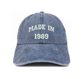 Baseball Caps Made in 1989 Text Embroidered 31st Birthday Washed Cap - Navy - C018C7K3NM5 $16.37