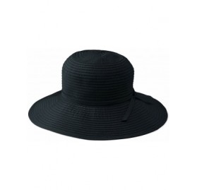 Sun Hats Women's Ribbon Medium Brim Floppy - Black - C7112B7ON3R $45.05