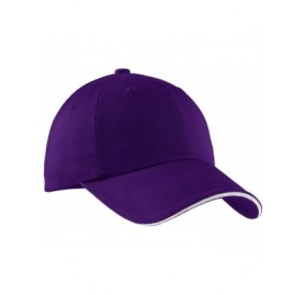 Baseball Caps Signature Sandwich Bill Cap with Striped Closure C830 - Purple/White - CT113MW7KRV $8.06