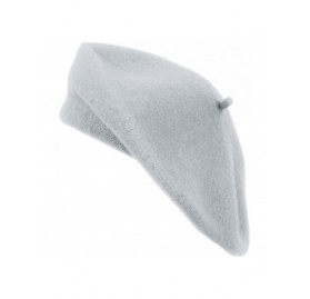 Berets Solid Color French Wool Beret - Silver - CV12J4T2DUT $21.55