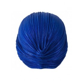 Skullies & Beanies Women Ruffle Turbans Glitter Pre-Tied Hats Knotted Chemo Caps African Twist Headwrap - Blue - C618X5S2MAD ...
