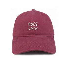 Baseball Caps Boss Lady Embroidered Soft Cotton Dad Hat - Maroon - CD18EYNI352 $14.33