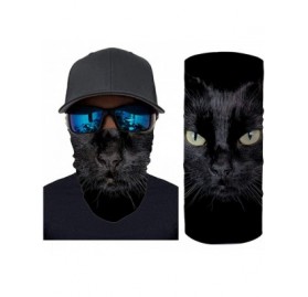 Balaclavas Cool 3D Animal Print Bandana for Men Women Neck Gaiter Scarf Dust Wind Balaclava Headband - Black Cat - C6197Y7X9S...