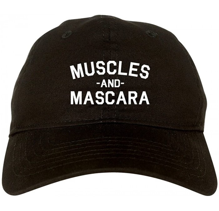 Baseball Caps Muscles and Mascara Workout Gym Dad Hat Baseball Cap - Black - CV188MX6UYG $16.99