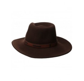 Cowboy Hats Outback- Water Repellent Wool Felt with Leather Band - Brown - CW11DUU809H $40.22
