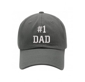 Baseball Caps Number 1 Dad Embroidered Brushed Cotton Dad Hat Cap - Vc300_grey - C618QQKAMKU $19.73