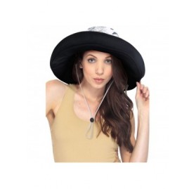 Sun Hats Sun Hat for Women UPF50+ Summer Beach Hat Wide Brim Foldable Bucket Hat - Black/Leaf - CC18RT8X0I2 $14.06