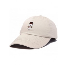 Baseball Caps Cute Snowman Hat Ladies Womens Baseball Cap - Beige - CL18ZYDC4UA $15.33