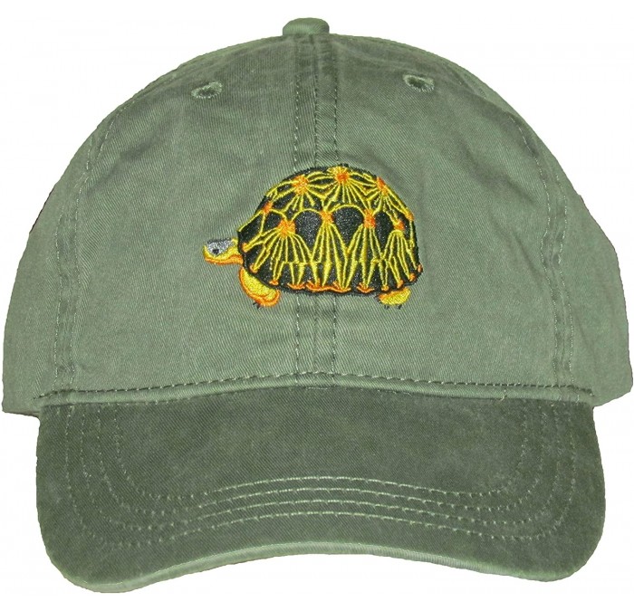 Baseball Caps Radiated Tortoise Embroidered Cotton Cap Green - C4128PK1I7R $37.75