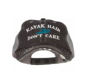 Baseball Caps Kayak Hair Don't Care Embroidered Cotton Mesh Cap - Black - C618CGLQGZD $23.39