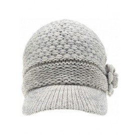 Skullies & Beanies Women's Knitted Newsboy Hat Double Layer Visor Beanie Cap with Soft Warm Fleece Lining - C418YW4Y6TW $14.80