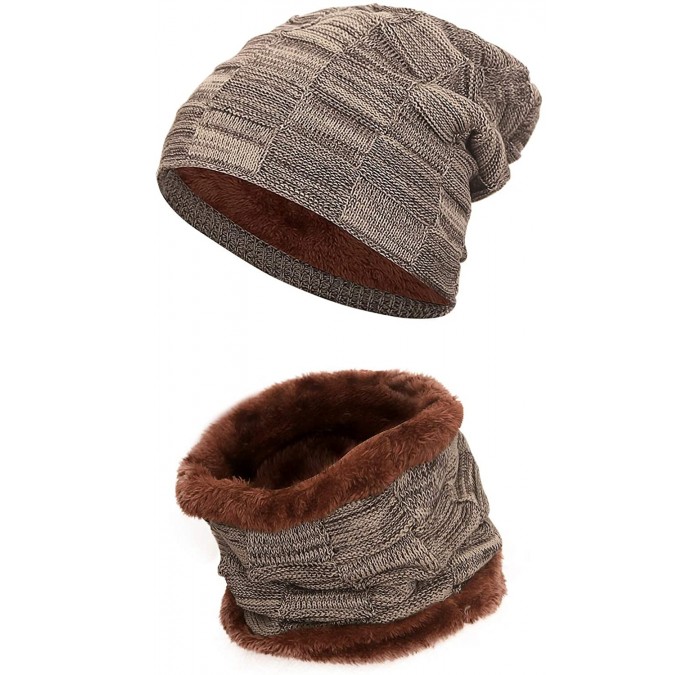 Skullies & Beanies Winter Men Hat Scarf Set- Beanie Hat Neck Warmer for Women - 5 Coffee - C418XME7T84 $19.91