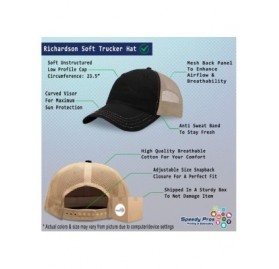 Baseball Caps Richardson Soft Trucker Hat Custom Personalized Text Dad Hats for Men & Women - Black Tan - CA192L3HOGY $23.91