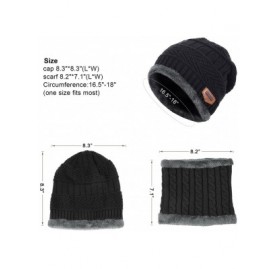 Skullies & Beanies Womens Mens Winter Hat Warm Thick Beanie Cap Scarf for Winter Knit Ski Beanies - Y-black - CV188WH3XGN $10.67