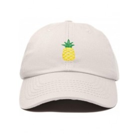 Baseball Caps Pineapple Hat Unstructured Cotton Baseball Cap - Beige - CT18ICDSZQT $9.31