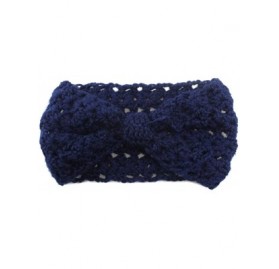 Cold Weather Headbands Retro Bohemian Beads Cable Knitted Winter Turban Ear Warmer Headband - Navy Blue Hollow - CM189T45HI0 ...
