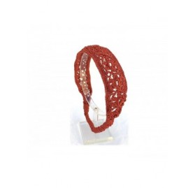 Headbands Crochet daisies elastic Headband handmade- good for women and girls (Copper) - Copper - CU12E4OJZEB $31.67