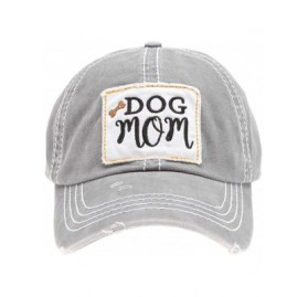Baseball Caps Baseball Distressed Embroidered Adjustable - Dog Mom - Grey - C218Y39QYQ9 $13.15
