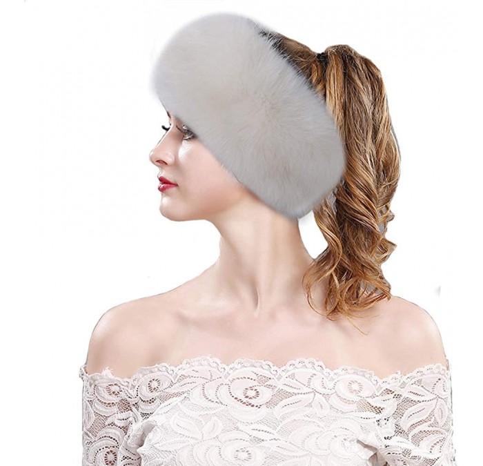 Cold Weather Headbands Women's Faux Fur Headband Elastic Head Warmer Luxurious Earmuff Snow Hat - Light Beige - CB192NATWY4 $...