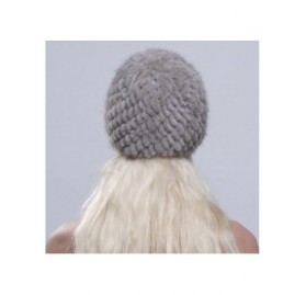 Skullies & Beanies Women's Fur Hat Real Mink Fur Knit Beanie Cap Multicolor - Gray - CL12N38LZ52 $36.14