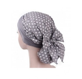Skullies & Beanies Women's Muslim Floral Print Scarf Hat Stretch Turban Headwear for Cancer Chemo - Gray - C118G826H9O $9.20