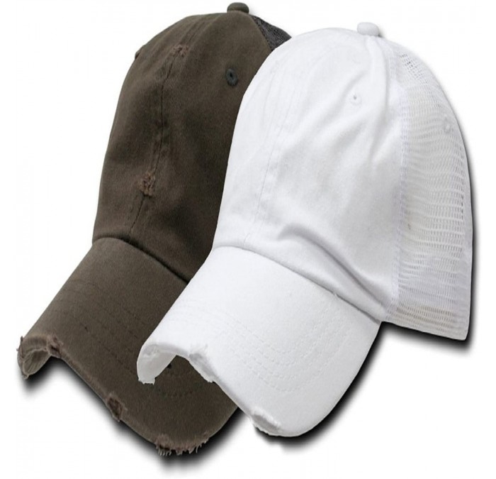 Baseball Caps Vintage Mesh Cap - White + Chocolate - CM115AVMLFR $22.60