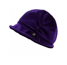 Newsboy Caps Womens Bucket Newsboy Cabbie Beret Cap Cloche Bucket Fashion Sun Hats - Velvet-purple - C318H5LDI27 $19.96
