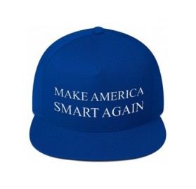 Baseball Caps Make America Smart Again Flat Bill Cap - Royal Blue - C812O7YLTL5 $29.12