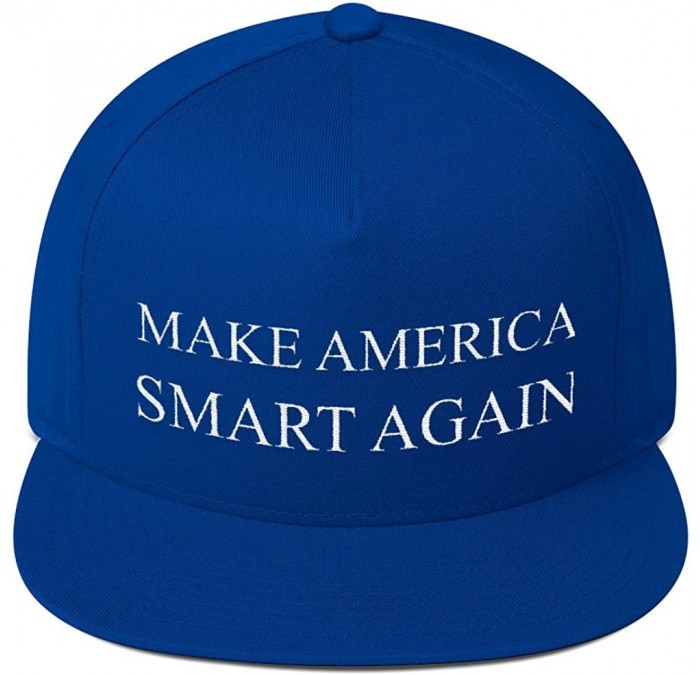 Baseball Caps Make America Smart Again Flat Bill Cap - Royal Blue - C812O7YLTL5 $58.93