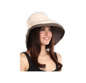Sun Hats Outdoor Womens Sun Hat Protection - Beige - Cotton With Drawstring - CM18E7TM6TM $13.15