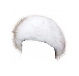 Cold Weather Headbands Women's Faux Fur Headband Soft Winter Cossack Russion Style Hat Cap - White&brown - CD18L8IG48D $14.62