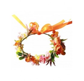 Headbands Flower Wreath Headband Floral Hair Garland Flower Crown Halo Headpiece Boho with Ribbon Wedding Party Photos - 6 - ...