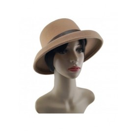 Sun Hats Cloche Hats for Women 100% Wool Fedora Bucket Bowler Hat 1920s Vintage Kentucky Derby Church Party Hats - CT194L94T2...