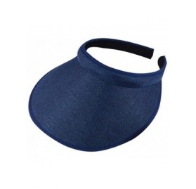 Visors Summer Beach Hat Clip-on Visors Empty Top Casual Caps Sunhat - Navy Blue - CC18QZ3Y0KE $9.48