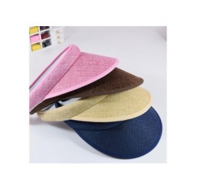 Visors Summer Beach Hat Clip-on Visors Empty Top Casual Caps Sunhat - Navy Blue - CC18QZ3Y0KE $9.48