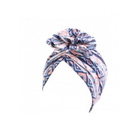 Skullies & Beanies Cotton Turbans for Women Flower Knot Headwrap Pre-Tied Bonnet Elastic Beanie Chemo caps for Hair Loss - La...