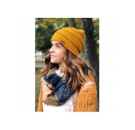 Skullies & Beanies Solid Ribbed Beanie Slouchy Soft Stretch Cable Knit Warm Skull Cap - Mustard - CW126VPR1F1 $21.09