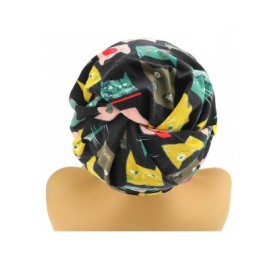 Skullies & Beanies Floral Lace Beanie Hat Chemo Cap Stretch Slouchy Turban Headwear - Black1 - CE18RDXSLMK $8.99