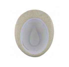 Fedoras Fedora Straw Hat for Mens Women Sun Beach Derby Panama Summer Hats w Brim Black to White - Tan Sand - CH184XLIYW4 $27.68