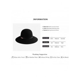 Fedoras Women Floppy Wool Hat Wide Brim Bucket Fedora Cloche Bowler Felt Hats 1920s Gatsby Church Caps - Black - CW18XAZHYO3 ...