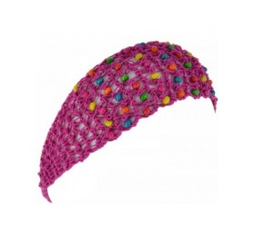Cold Weather Headbands Beaded Knitted Womens Headband Crochet Knit Headwrap Girl Winter Fashion - CP11IZHPDV3 $7.30