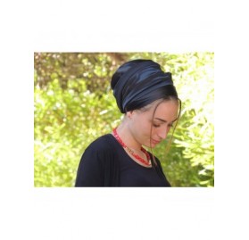 Headbands Tichel Full Hair Covering Lovely Stretched Snoods Turban One Size Black - Black - CZ124QS56WF $33.44