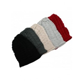 Skullies & Beanies Women Knit Beanie Baggy Oversize Winter Warm Hat Soft Slouchy Beanie Skully Cap - Light Grey - CP18KS5L0T8...