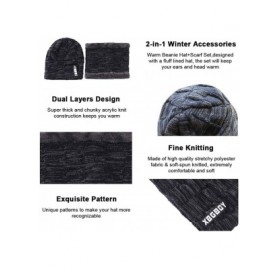 Skullies & Beanies Winter Beanie Fashion Fleece - Style-1 Black+gray - CI18Z9H5NOI $7.53