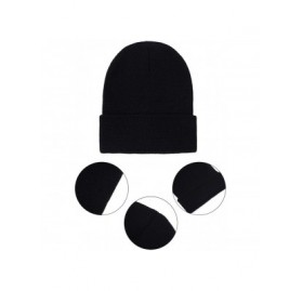 Skullies & Beanies Winter Beanie Hats Warm Cuffed Plain Knitted Skull Caps for Men Women - Black- Burgundy - CK192U5RXMC $17.62