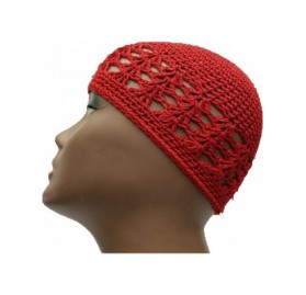 Skullies & Beanies Kufi Hat Skull Cap Islamic Muslim Prayer Hat Skull Chemo Cap Beanie Hats Turban - Red - CC18HEHER9K $10.68