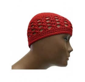 Skullies & Beanies Kufi Hat Skull Cap Islamic Muslim Prayer Hat Skull Chemo Cap Beanie Hats Turban - Red - CC18HEHER9K $10.68